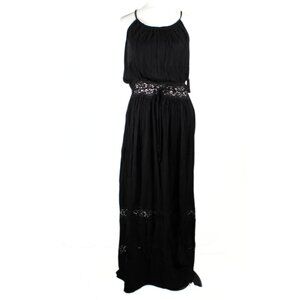 NWT Black Maxi Dress with Crochet Detailing - Summer Goth Style - Size XL